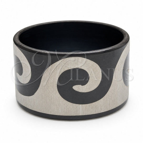Anillo de Hombre 01.63.0679.08 Acero Inoxidable, Pulido, Rodinado Negro (Size 8)