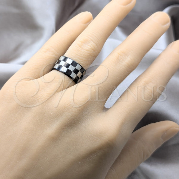 Anillo de Hombre 01.63.0680.08 Acero Inoxidable, Pulido, Rodinado Negro (Size 8)