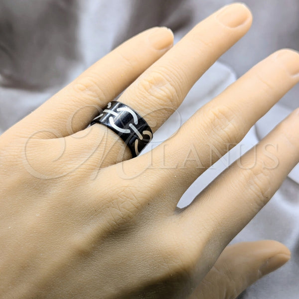 Anillo de Hombre 01.63.0681.07 Acero Inoxidable, Pulido, Rodinado Negro (Size 7)