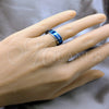 Anillo de Hombre 01.63.0682.09 Acero Inoxidable, Diseño de Escorpión y Pescado, Esmaltado Azul, Tono Plateado (Size 9)
