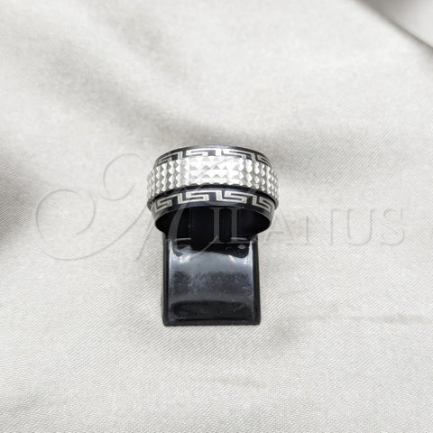 Anillo de Hombre 01.63.0684.09 Acero Inoxidable, Diseño de Duplo, Pulido, Rodinado Negro (Size 9)