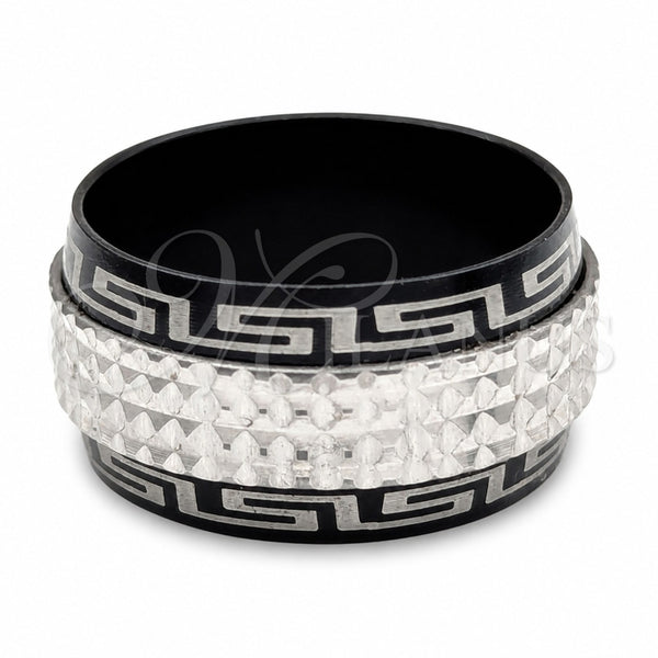 Anillo de Hombre 01.63.0684.11 Acero Inoxidable, Diseño de Duplo, Pulido, Rodinado Negro (Size 11)