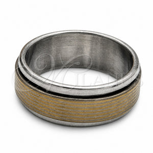 Anillo de Hombre 01.63.0685.06 Acero Inoxidable, Diseño de Duplo, Pulido, Tono Dorado (Size 6)