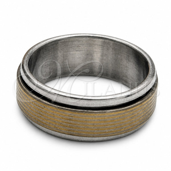 Anillo de Hombre 01.63.0685.10 Acero Inoxidable, Diseño de Duplo, Pulido, Tono Dorado (Size 10)