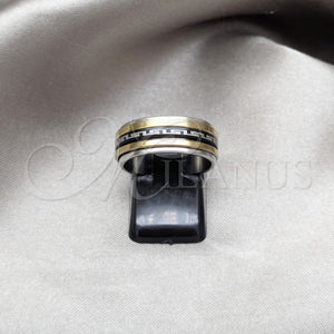 Anillo de Hombre 01.63.0687.08 Acero Inoxidable, Diseño de Triple, Esmaltado Azul, Tono Dorado (Size 8)