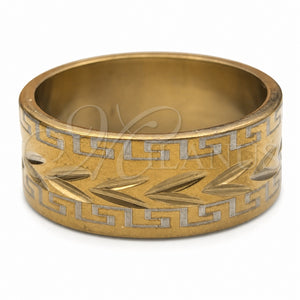Anillo de Hombre 01.63.0688.06 Acero Inoxidable, Diseño de Oja, Pulido Azul, Tono Dorado (Size 6)