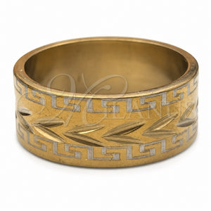 Anillo de Hombre 01.63.0688.06 Acero Inoxidable, Diseño de Oja, Pulido Azul, Tono Dorado (Size 6)