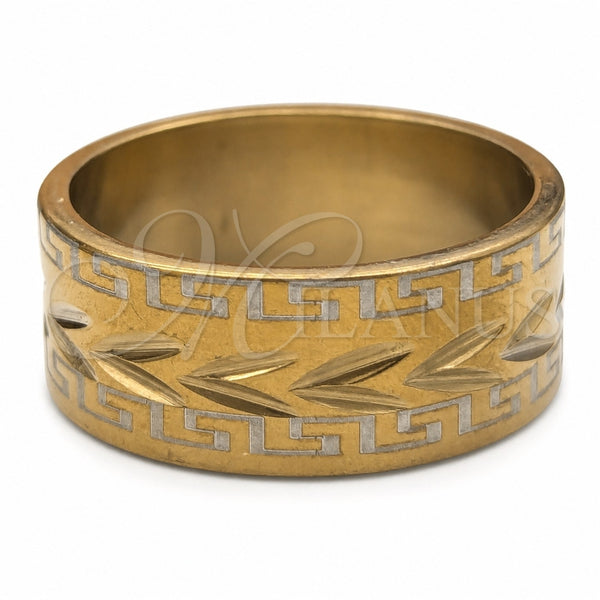 Anillo de Hombre 01.63.0688.06 Acero Inoxidable, Diseño de Oja, Pulido Azul, Tono Dorado (Size 6)