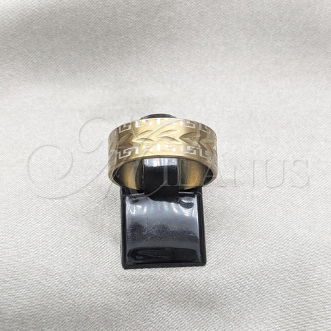Anillo de Hombre 01.63.0688.06 Acero Inoxidable, Diseño de Oja, Pulido Azul, Tono Dorado (Size 6)