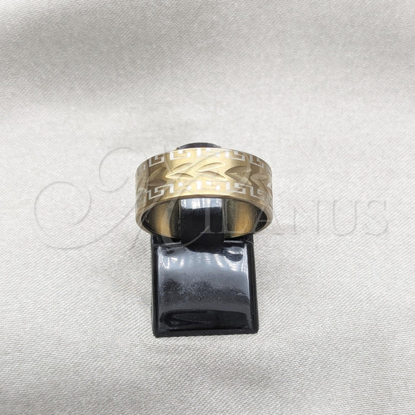 Anillo de Hombre 01.63.0688.11 Acero Inoxidable, Diseño de Oja, Pulido Azul, Tono Dorado (Size 11)