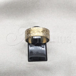 Anillo de Hombre 01.63.0688.11 Acero Inoxidable, Diseño de Oja, Pulido Azul, Tono Dorado (Size 11)