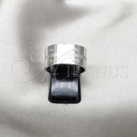 Anillo de Hombre 01.63.0690.08 Acero Inoxidable, Diseño de Delfín, Pulido Azul, Tono Plateado (Size 8)