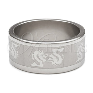 Anillo de Hombre 01.63.0691.05 Acero Inoxidable, Diseño de Libélula, Pulido, Tono Plateado (Size 5)