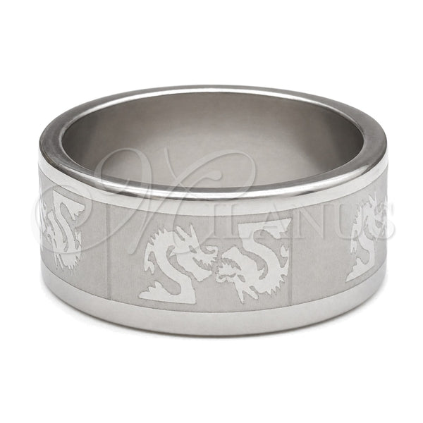 Anillo de Hombre 01.63.0691.05 Acero Inoxidable, Diseño de Libélula, Pulido, Tono Plateado (Size 5)