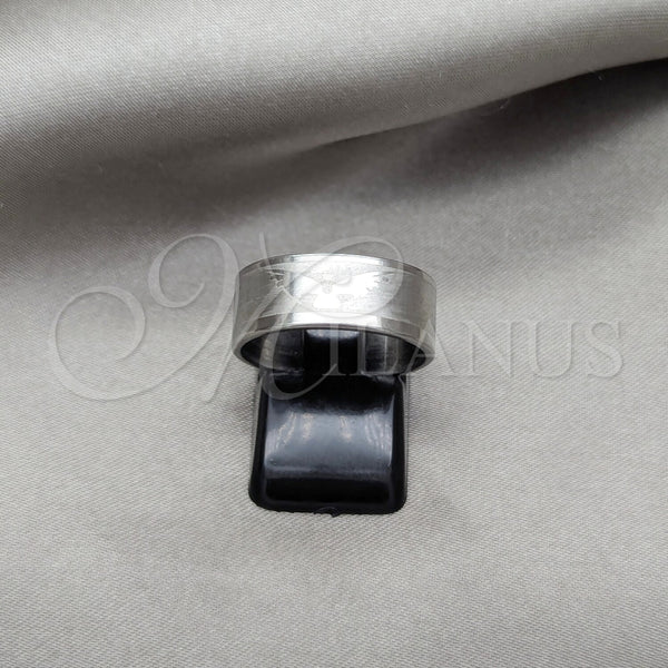 Anillo de Hombre 01.63.0691.10 Acero Inoxidable, Diseño de Flor y Estrella, Pulido, Tono Plateado (Size 10)