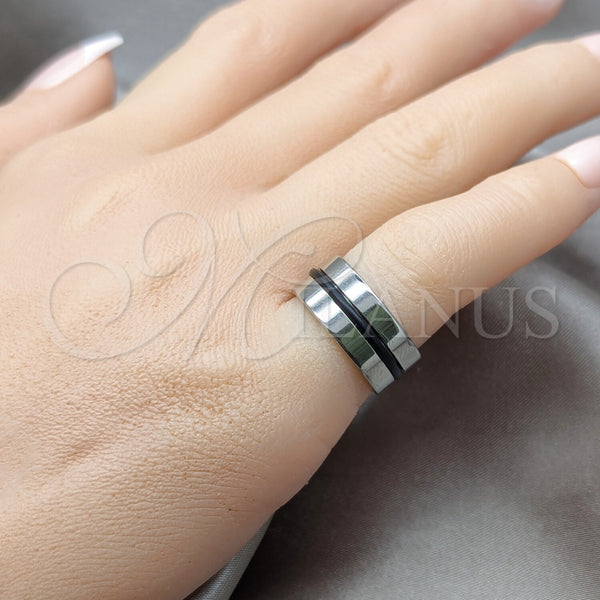 Anillo de Hombre 01.63.0693.05 Acero Inoxidable, Diseño de Duplo y Delfín, Mate, Tono Plateado (Size 5)