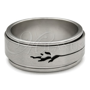 Anillo de Hombre 01.63.0693.05 Acero Inoxidable, Diseño de Duplo y Delfín, Mate, Tono Plateado (Size 5)