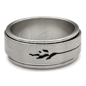 Anillo de Hombre 01.63.0693.05 Acero Inoxidable, Diseño de Duplo y Delfín, Mate, Tono Plateado (Size 5)