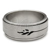 Anillo de Hombre 01.63.0693.05 Acero Inoxidable, Diseño de Duplo y Delfín, Mate, Tono Plateado (Size 5)