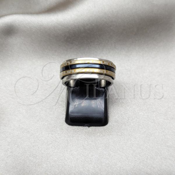 Anillo de Hombre 01.63.0696.05 Acero Inoxidable, Diseño de Duplo, Pulido, Dos Tonos (Size 5)