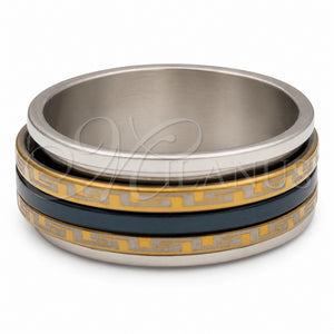 Anillo de Hombre 01.63.0696.05 Acero Inoxidable, Diseño de Duplo, Pulido, Dos Tonos (Size 5)