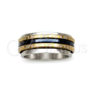 Anillo de Hombre 01.63.0696.07 Acero Inoxidable, Diseño de Duplo, Pulido, Tres Tonos (Size 7)