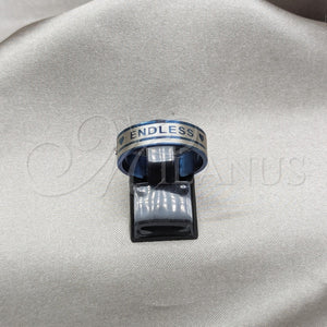 Anillo de Hombre 01.63.0697.09 Acero Inoxidable, Diseño de Corazón, con Blanca Cristal, Esmaltado Azul, Tono Plateado (Size 9)