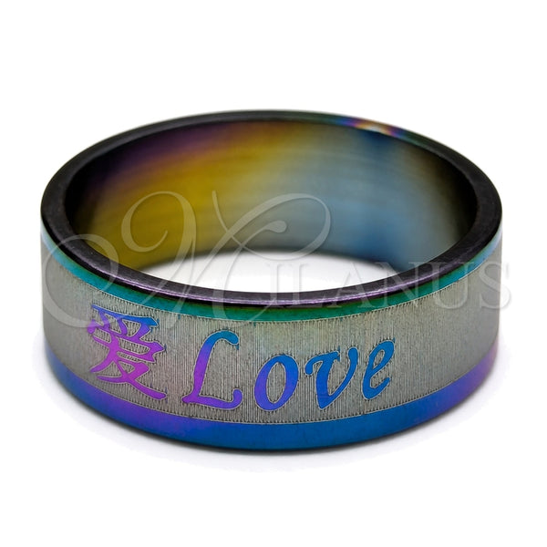 Anillo de Hombre 01.63.0698.07 Acero Inoxidable, Esmaltado Multicolor, Tono Plateado (Size 7)