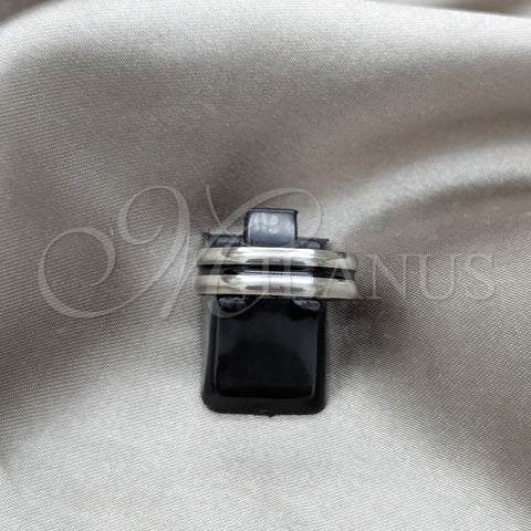 Anillo de Hombre 01.63.0703.05 Acero Inoxidable, Esmaltado Negro, Rodinado (Size 5)