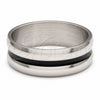 Anillo de Hombre 01.63.0703.08 Acero Inoxidable, Esmaltado Negro, Rodinado (Size 8)