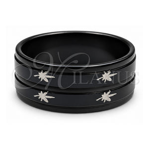 Anillo de Hombre 01.63.0704.09 Acero Inoxidable, Diseño de Corazón y Delfín, Pulido, Rodinado Negro (Tamaño 9)