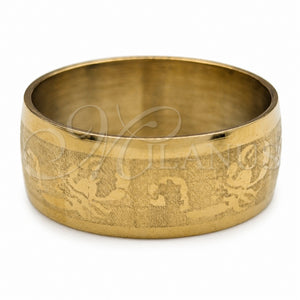 Anillo de Hombre 01.63.0741.07 Acero Inoxidable, Diseño de Largatija y Escorpión, Pulido, Tono Dorado (Size 7)