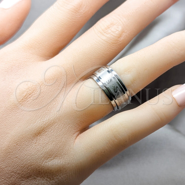 Anillo de Hombre 01.63.0706.06 Acero Inoxidable, Pulido Negro, Rodinado (Size 6)