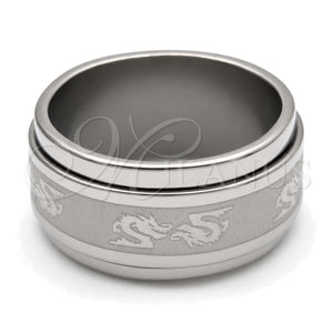 Anillo de Hombre 01.63.0706.06 Acero Inoxidable, Pulido Negro, Rodinado (Size 6)