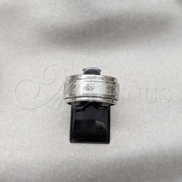 Anillo de Hombre 01.63.0706.06 Acero Inoxidable, Pulido Negro, Rodinado (Size 6)