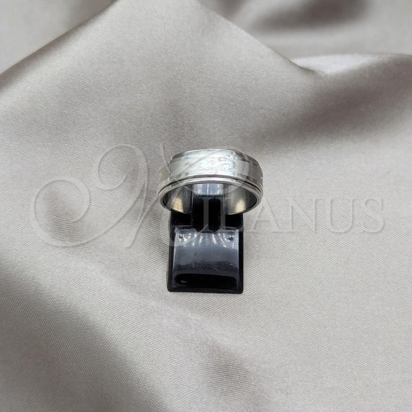 Anillo de Hombre 01.63.0707.09 Acero Inoxidable, Pulido Negro, Rodinado (Size 9)