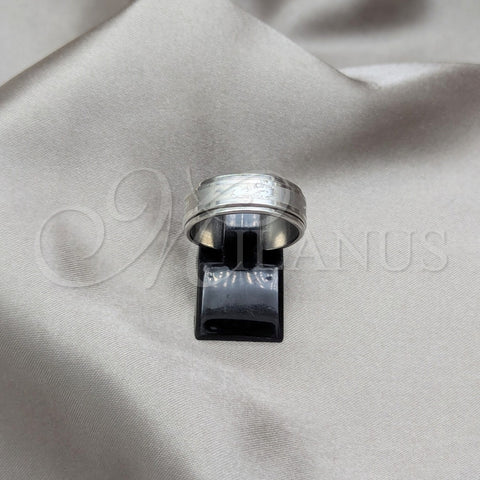 Anillo de Hombre 01.63.0707.09 Acero Inoxidable, Pulido Negro, Rodinado (Size 9)