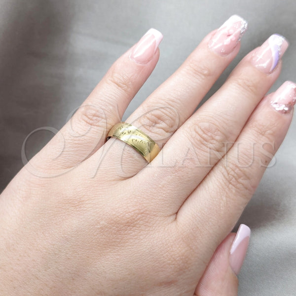 Anillo de Hombre 01.63.0742.10 Acero Inoxidable, Cepillado, Tono Dorado (Size 10)
