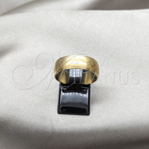 Anillo de Hombre 01.63.0742.10 Acero Inoxidable, Cepillado, Tono Dorado (Size 10)