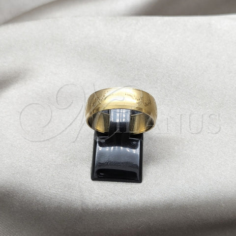 Anillo de Hombre 01.63.0742.10 Acero Inoxidable, Cepillado, Tono Dorado (Size 10)