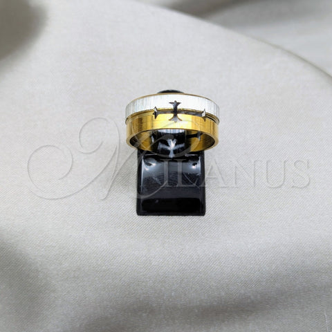 Anillo de Hombre 01.63.0746.08 Acero Inoxidable, Pulido, Dos Tonos (Size 8)