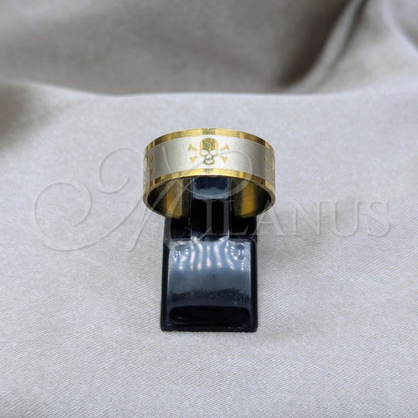 Anillo de Hombre 01.63.0711.10 Acero Inoxidable, Diseño de Escorpión y Libélula, Pulido, Tono Dorado (Size 10)