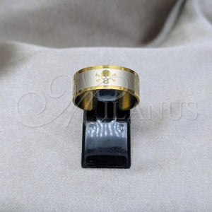 Anillo de Hombre 01.63.0711.10 Acero Inoxidable, Diseño de Escorpión y Libélula, Pulido, Tono Dorado (Size 10)