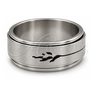 Anillo de Hombre 01.63.0693.08 Acero Inoxidable, Diseño de Duplo y Corazón, Mate, Tono Plateado (Tamaño 8)