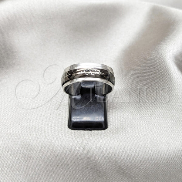 Anillo de Hombre 01.63.0710.08 Acero Inoxidable, Diseño de Escorpión y Corazón, Pulido, Dos Tonos (Size 8)