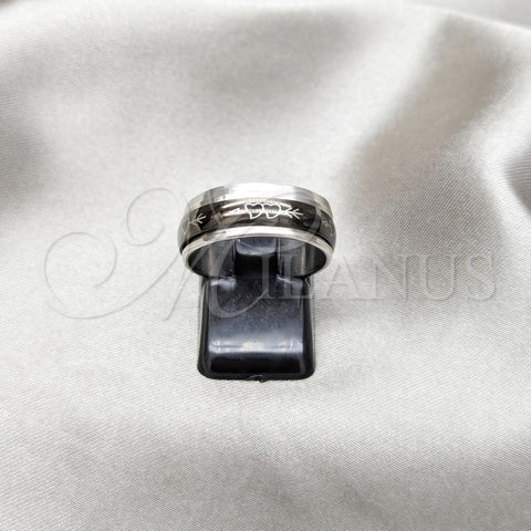 Anillo de Hombre 01.63.0710.08 Acero Inoxidable, Diseño de Escorpión y Corazón, Pulido, Dos Tonos (Size 8)