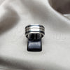 Anillo de Hombre 01.63.0694.07 Acero Inoxidable, Diseño de Duplo, Esmaltado Negro, Tono Plateado (Size 7)