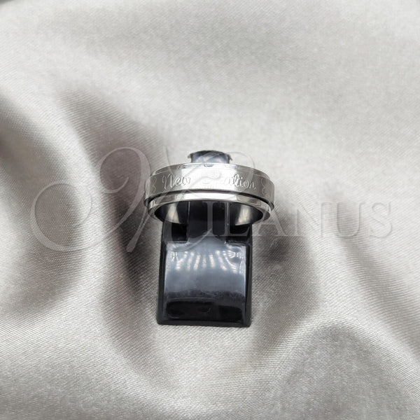 Anillo de Hombre 01.63.0740.07 Acero Inoxidable, Diseño de Doble, Pulido, Rodinado (Size 7)