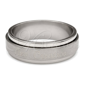 Anillo de Hombre 01.63.0740.07 Acero Inoxidable, Diseño de Doble, Pulido, Rodinado (Size 7)