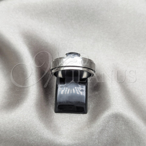 Anillo de Hombre 01.63.0740.07 Acero Inoxidable, Diseño de Doble, Pulido, Rodinado (Size 7)